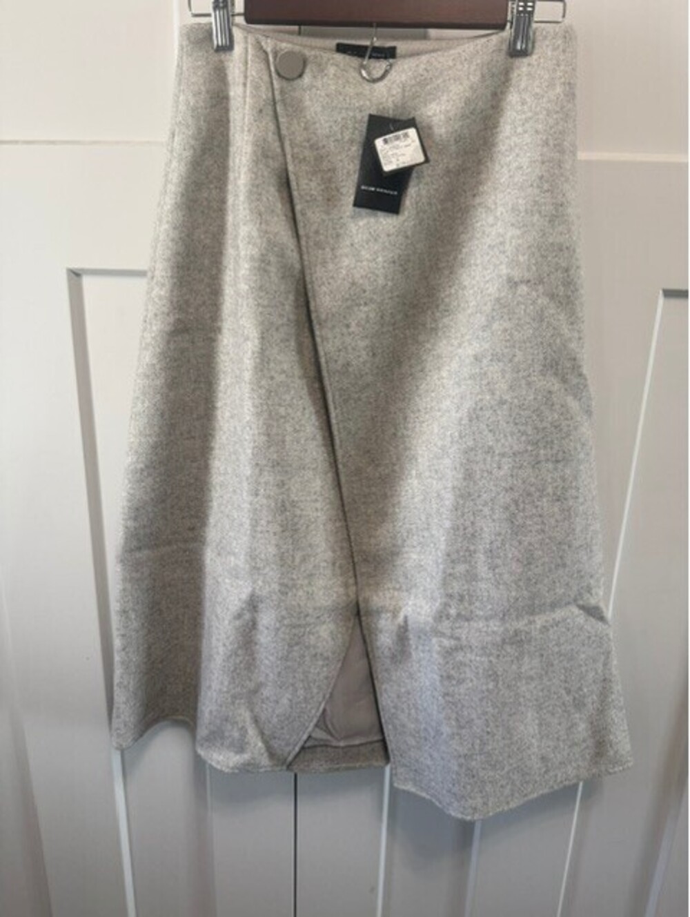 NWT Club Monaco A-line cutaway skirt wool mix asymmetric wrap front size 4